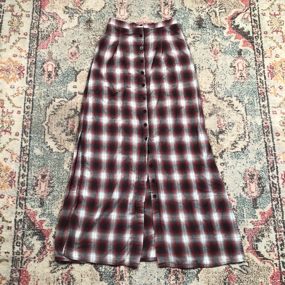 Unif plaid maxi skirt
